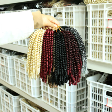 Blonde Large Color Spring Twist 60 Strands Crotchet Braids Hair 8 Inch Synthetic 12 Inches Extension Ombre Spring Twist Hair